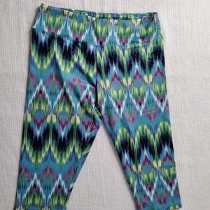 BALANCE COLLECTION Active wear Stretch Capri Yoga Size M Bright Multicolor *229